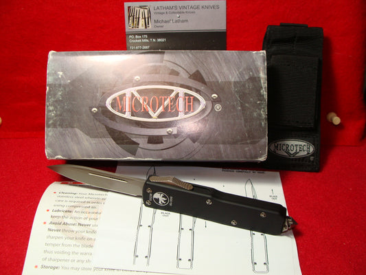MICROTECH UT-X85 OTF 2010 BLADE SHOW TACTICAL AUTOMATIC KNIFE BLACK METAL HANDLES