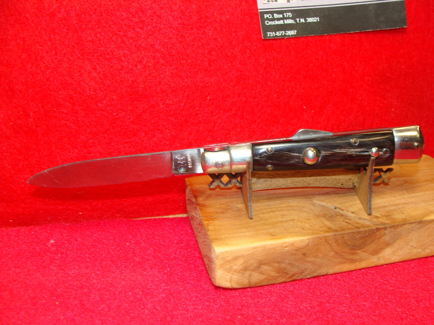 KISSING CRANE ROSTFREI PATENT ITALY 1958-68 HUMP BACK LOCK ITALIAN AUTOMATIC KNIFE BUFFALO HORN HANDLES