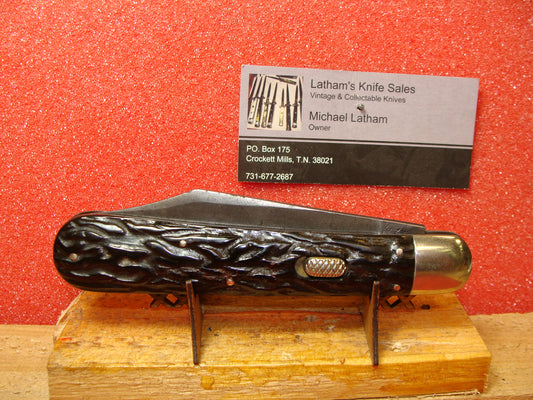 CHALLENGE CUTLERY CO. 1918-23 FLY LOCK VINTAGE AMERICAN AUTOMATIC KNIFE 5" HUNTER BLACK BAKELITE HANDLES