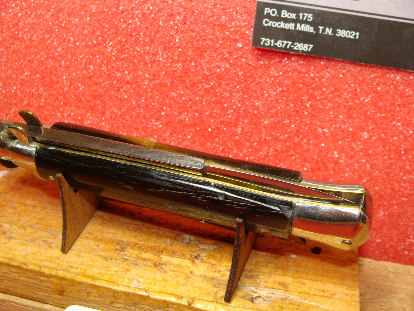 UNSTAMPED "STERILE" 1936-39 ITLAY FLAT GUARDS EARLY YEARS SMALL EARS ITALIAN AUTOMATIC KNIFE 8 3/4" BUFFALO HORN HANDLES