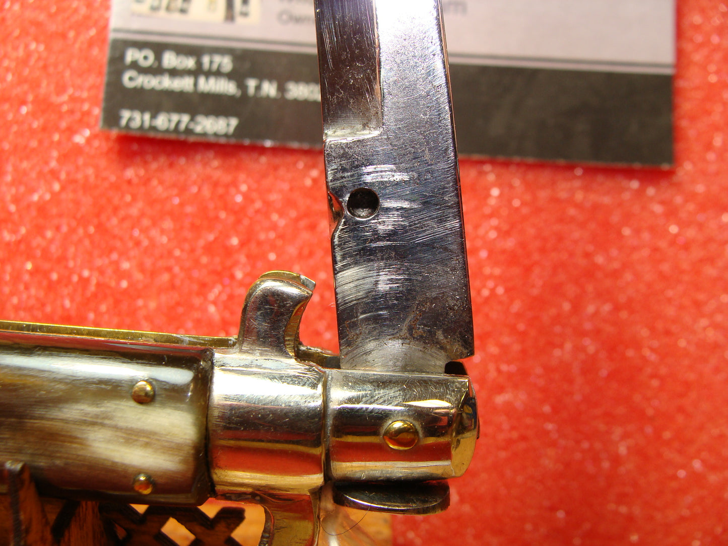 UNSTAMPED "STERILE" 1936-39 ITLAY FLAT GUARDS EARLY YEARS SMALL EARS ITALIAN AUTOMATIC KNIFE 8 3/4" BUFFALO HORN HANDLES