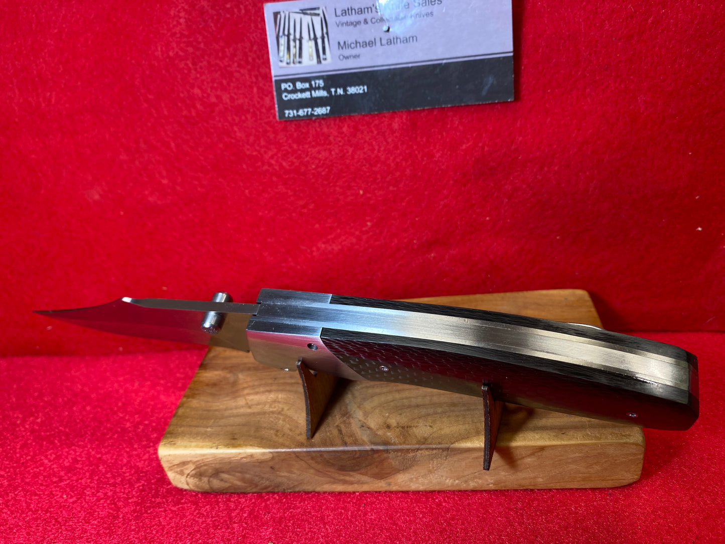 VALLOTTON, R.C.  "FREEDOM FIGHTERS" 2018-20 CUSTOM AUTOMATIC KNIFE DOUBLE ACTION SCALE RELEASE CARBON FIBER HANDLES