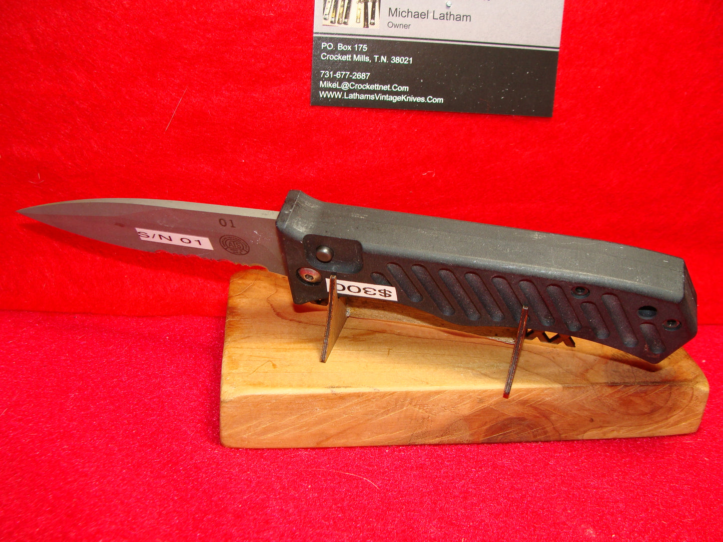ATS AMERICAN TACTICAL SUPPLY USA 1995-99 TACTICAL AUTOMATIC KNIFE BLACK METAL HANDLES