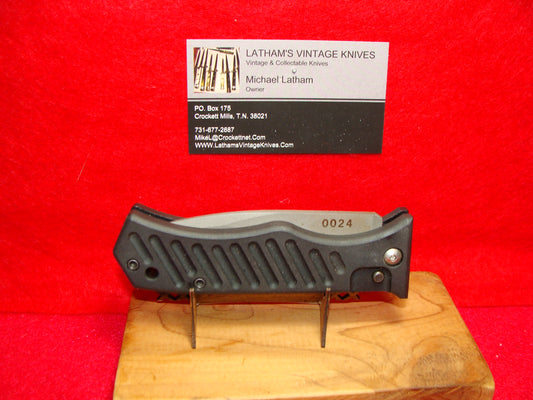 ATS AMERICAN TACTICAL SUPPLY USA 1995-99 TACTICAL AUTOMATIC KNIFE ALL METAL BLACK HANDLES
