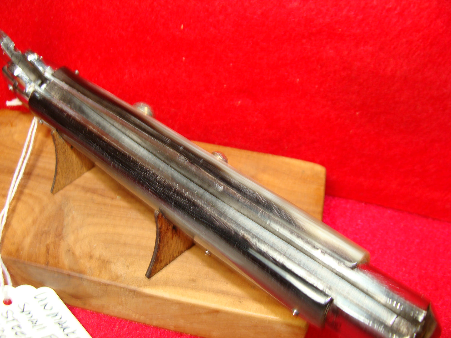 UNSTAMPED "STERILE" ITALY 1948-52 PICK LOCK SMALL EARS EARLY STEEL LINERS STILETTO 33 CM ITALIAN AUTOMATIC KNIFE BRAZILIAN HORN HANDLES