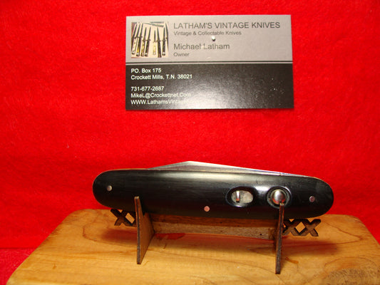SCHRADE CUT CO. WALDEN NY 1916-46 SINGLE BLADE 3 3/4" VINTAGE AMERICAN AUTOMATIC KNIFE SLICK BLACK COMPOSITION HANDLES