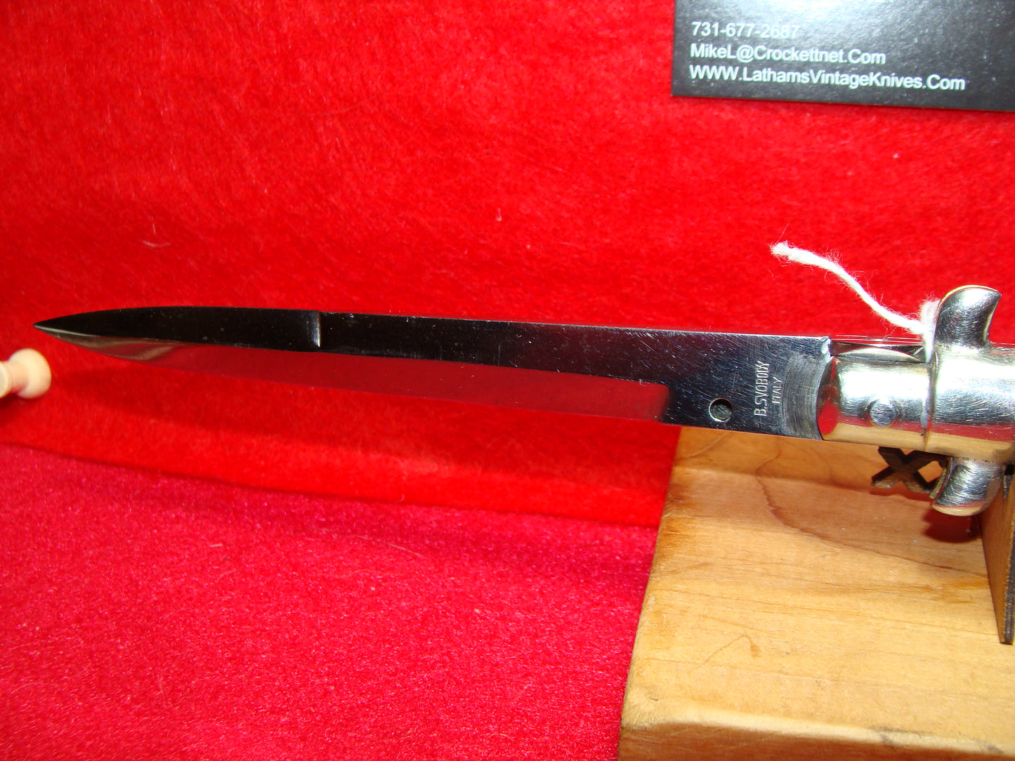 B. SVOBODY ITALY 1950-56 PICK LOCK STILETTO 28 CM ITALIAN AUTOMATIC KNIFE BUFFALO HORN HANDLES