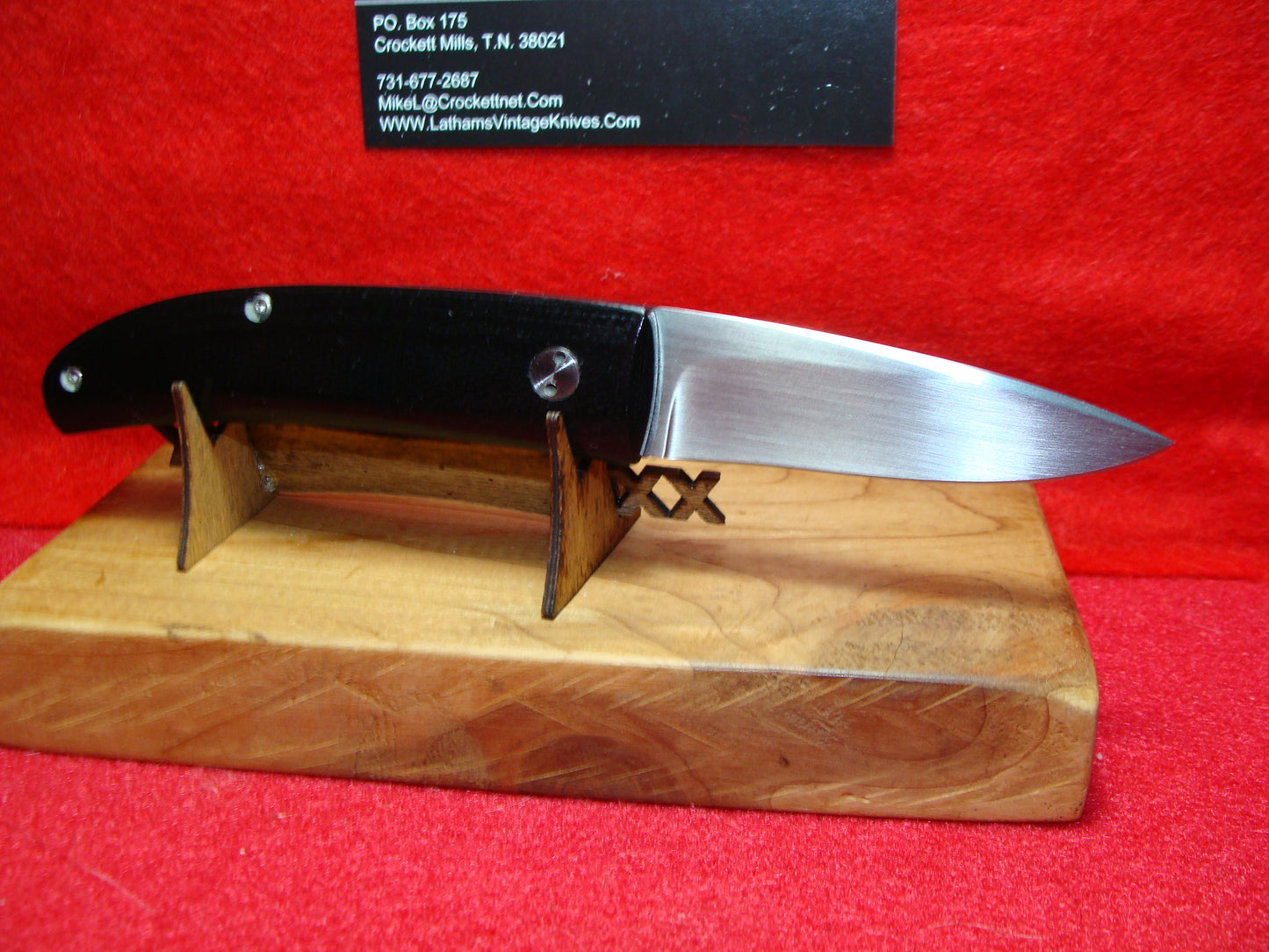 AKA-6 CUSTOM 1985-95 SMALL CUSTOM AUTOMATIC KNIFE BLACK MICARTA HANDLES