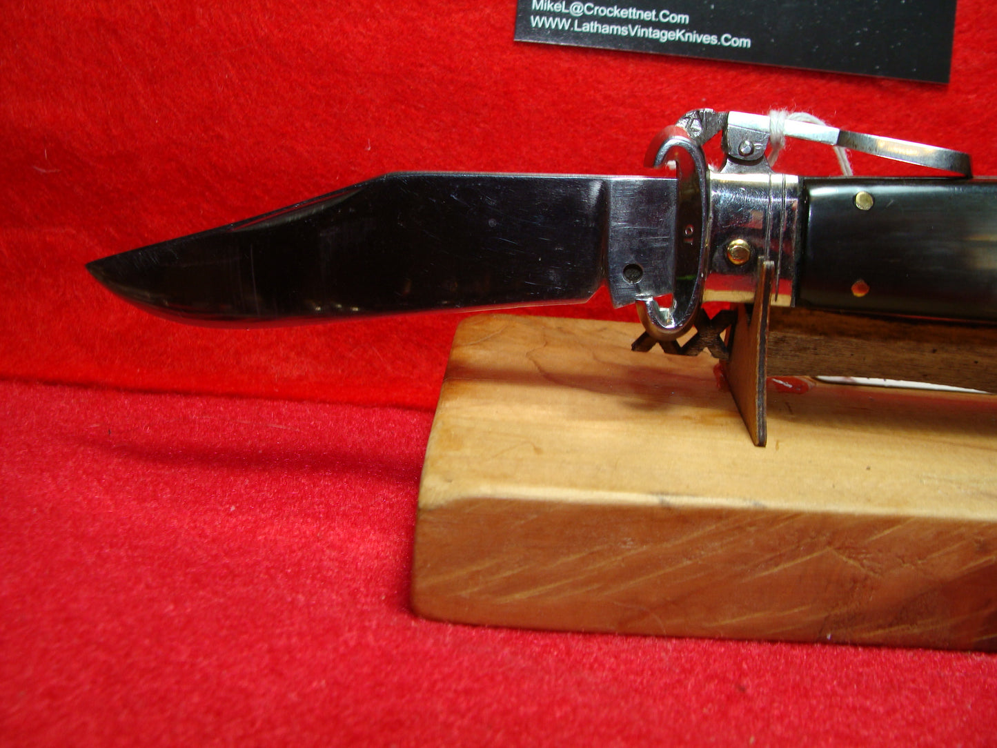 UNSTAMPED "STERILE" ITALY 1945-48 HUNTER FULCRUM RELEASE SHELL PULLER ITALIAN AUTOMATIC KNIFE BUFFALO HORN HANDLES