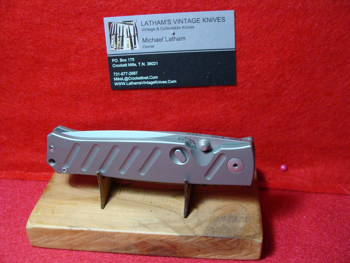 BREND, WALTER & C.K.T CUSTOM AUTOMATIC 1990-95 TACTICAL AUTOMATIC KNIFE TITANIUM HANDLES