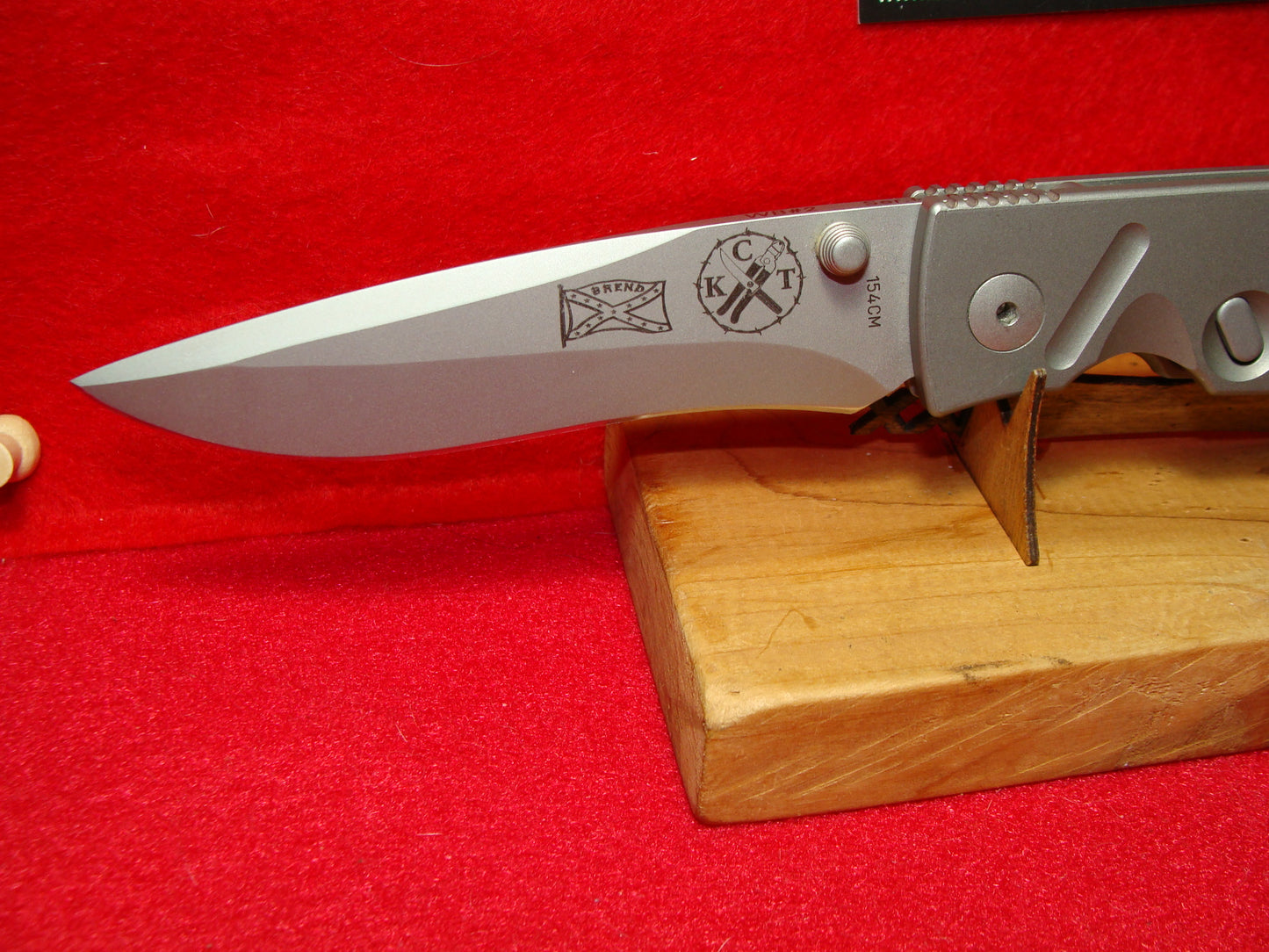 BREND, WALTER & C.K.T CUSTOM AUTOMATIC 1990-95 TACTICAL AUTOMATIC KNIFE TITANIUM HANDLES