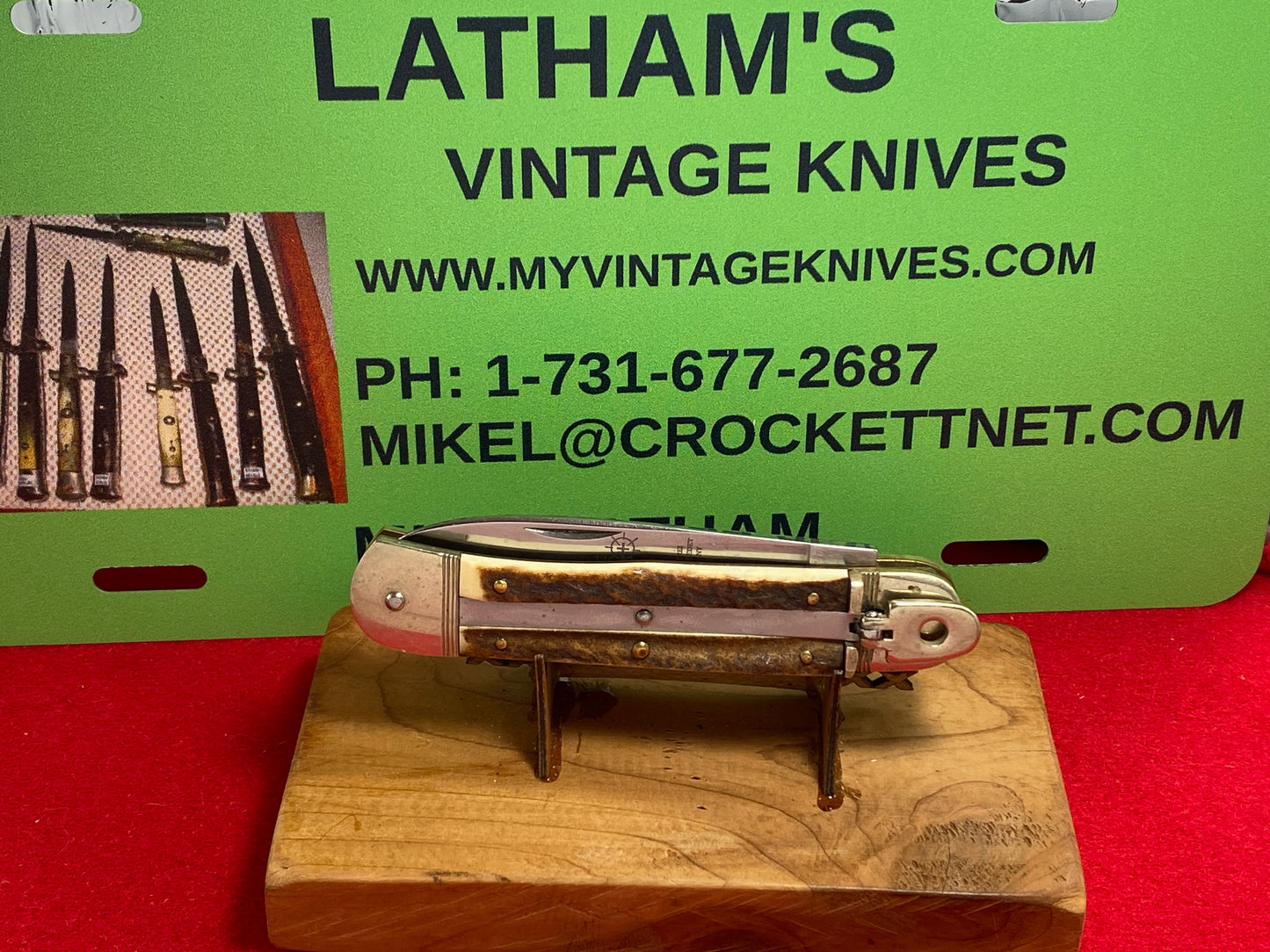 HUBERTUS SOLINGEN GERMANY 2010-2015 LEVER AUTOMATIC SPRINGER 11 CM GERMAN AUTOMATIC KNIFE STAG HANDLES