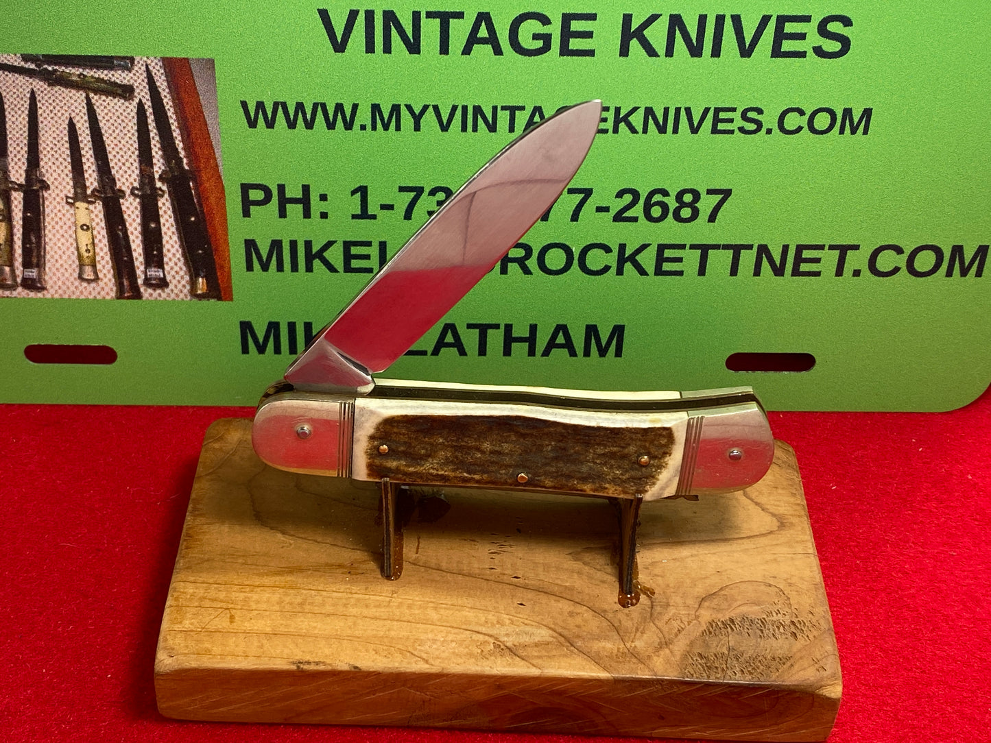 HUBERTUS SOLINGEN GERMANY 2010-2015 LEVER AUTOMATIC SPRINGER 11 CM GERMAN AUTOMATIC KNIFE STAG HANDLES