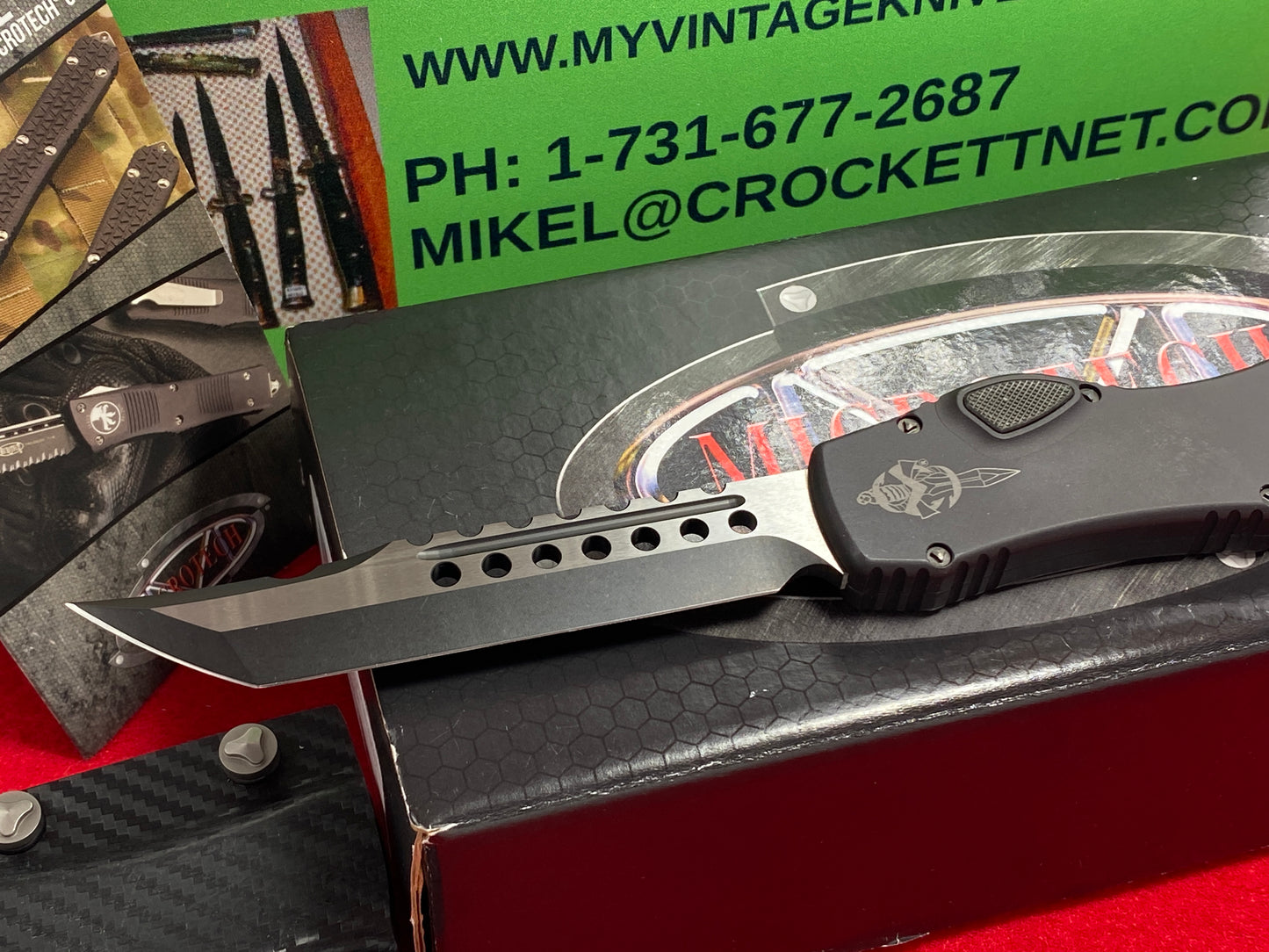 MICROTECH HALO VI HELLHOUND 03/2019 NO SAFETY 519-1 DLCT S/N 078 TACTICAL AUTOMATIC KNIFE METAL HANDLES