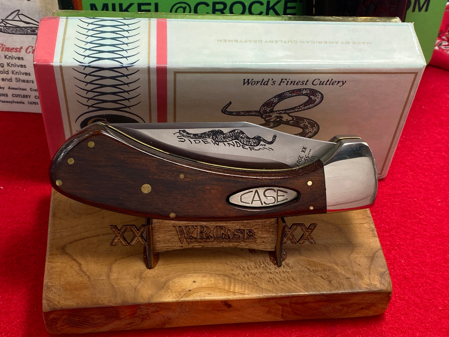 CASE XX 9 DOT USA 1981 SIDEWINDER LOCK BACK PAT. PEND. NIB VINTAGE AMERICAN SLIP JOINT MANUAL ACTION KNIFE WOOD HANDLES