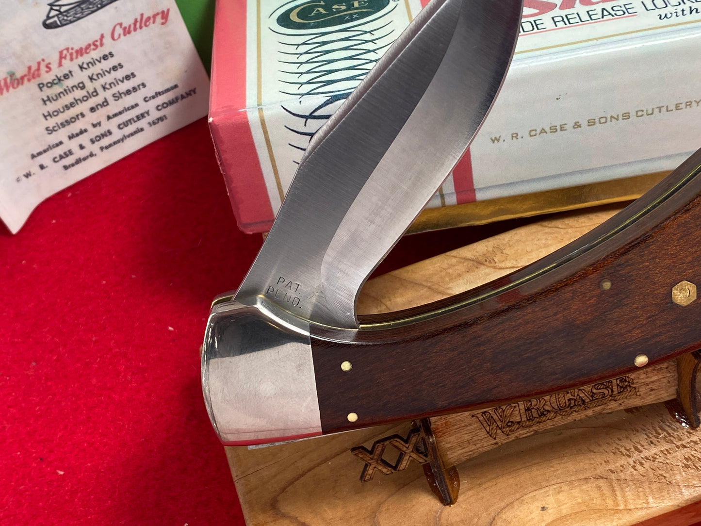 CASE XX 9 DOT USA 1981 SIDEWINDER LOCK BACK PAT. PEND. NIB VINTAGE AMERICAN SLIP JOINT MANUAL ACTION KNIFE WOOD HANDLES