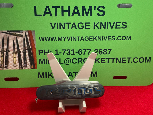 GEDRAITIS, CHUCK CUSTOM KNIVES SWISS ARMY STYLE SWITCHARMY CUSTOM AUTOMATIC KNIFE BLUE/GRAY G-10 HANDLES
