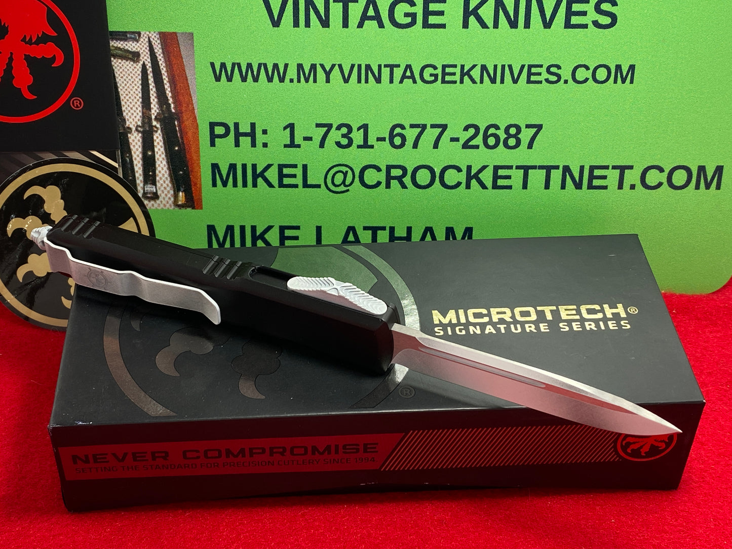 MICROTECH ULTRATECH S/E 2023 OTF STEAMBOAT WILLIE 121-1 SB TACTICAL AUTOMATIC KNIFE BLACK METAL HANDLES ORIGINAL MICKY MOUSE