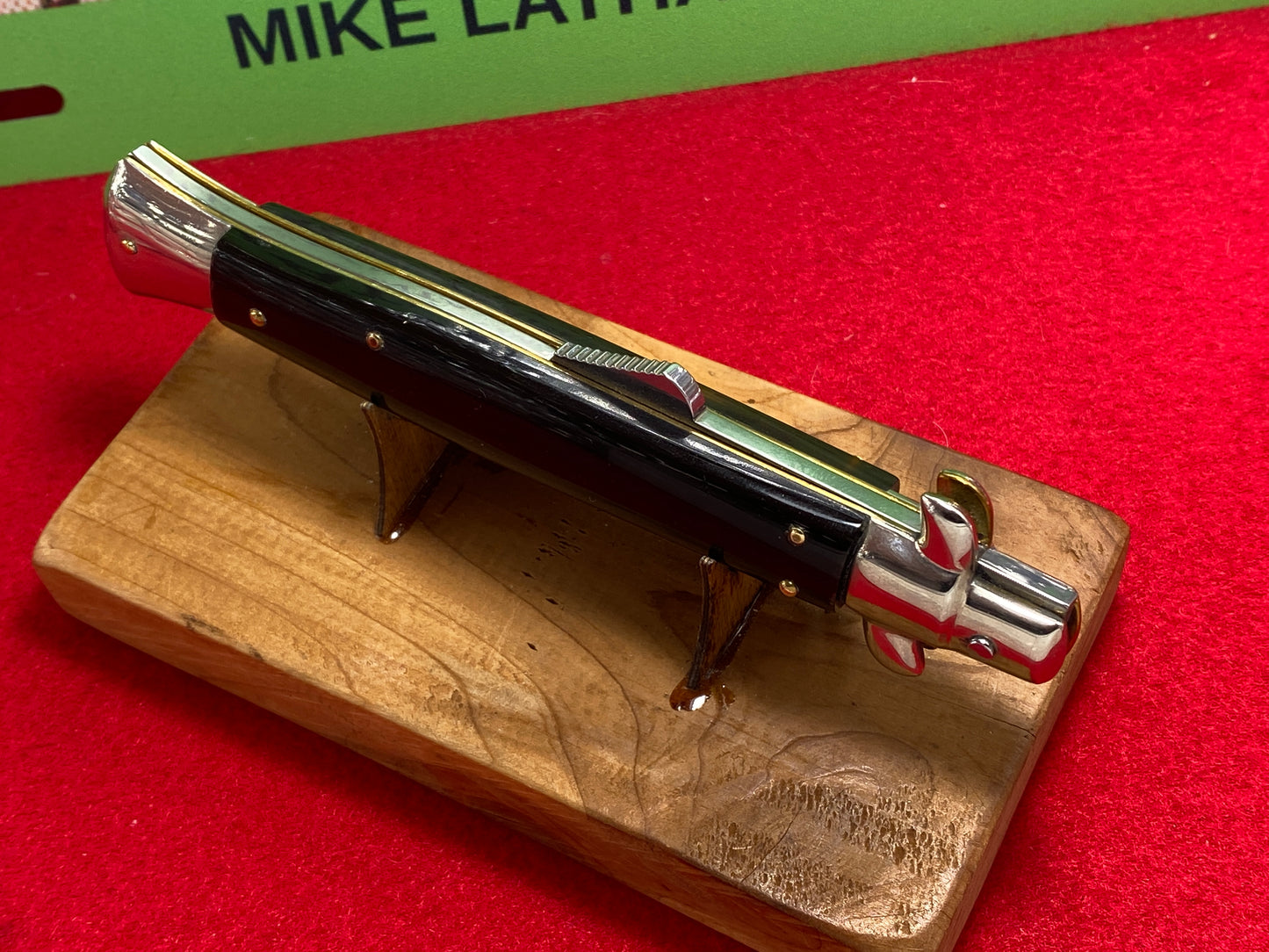 FRANK BELTRAME ITALY 2013 HUMPBACK LIMITED EDITON #20 STILETTO 28 CM ITALIAN AUTOMATIC KNIFE BUFFALO HORN HANDLES