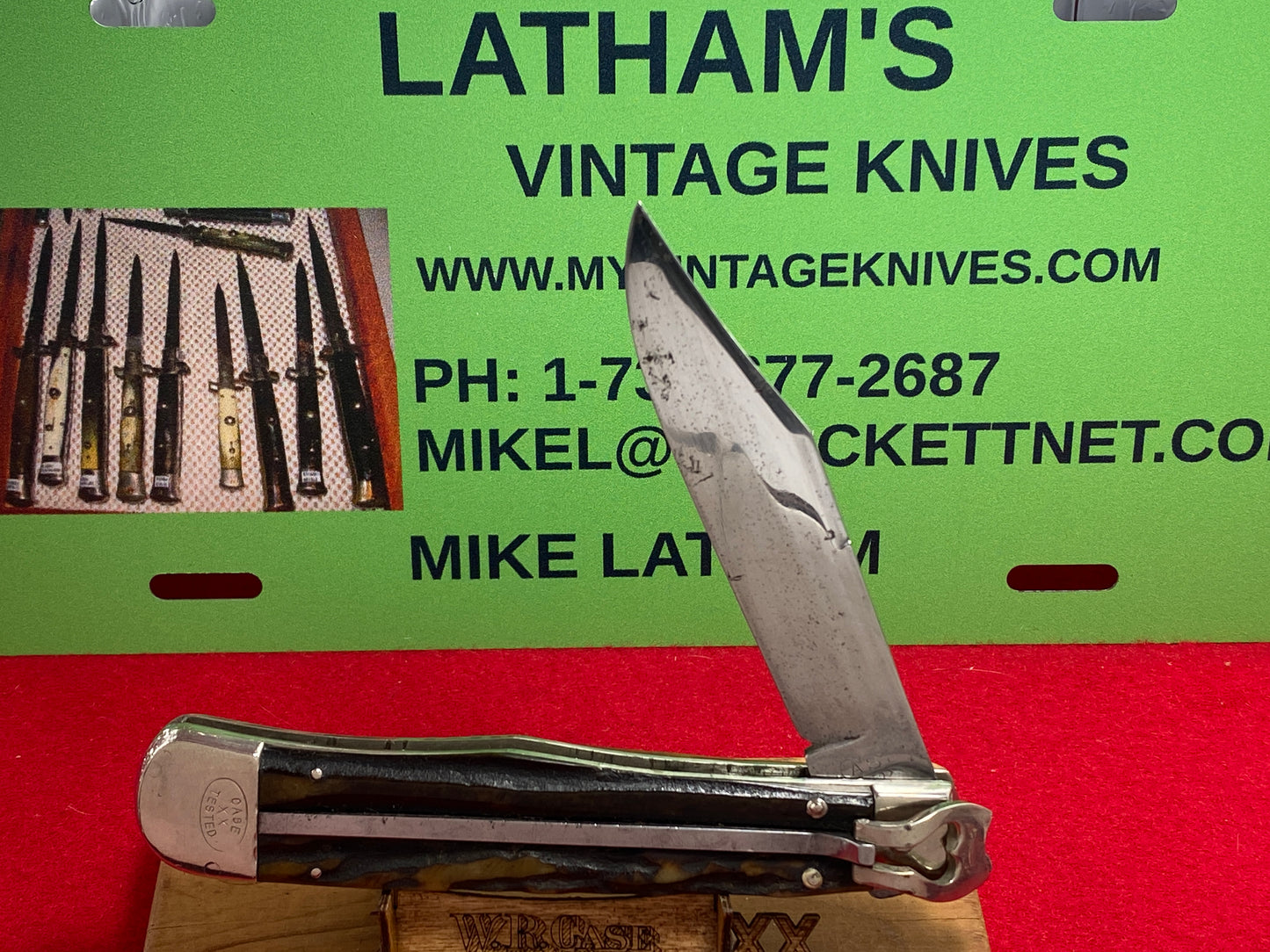 CASE TESTED XX 1920-39 ORIGINAL SWITCHBLADE 5171 L LEVER AUTOMATIC LARGE VINTAGE AMERICAN AUTOMATIC KNIFE STAG HANDLES