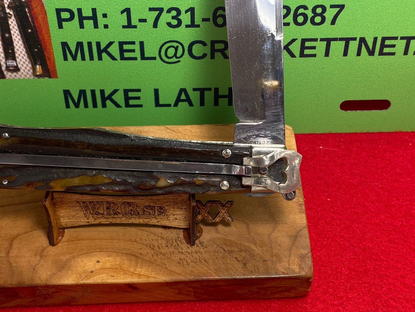 CASE TESTED XX 1920-39 ORIGINAL SWITCHBLADE 5171 L LEVER AUTOMATIC LARGE VINTAGE AMERICAN AUTOMATIC KNIFE STAG HANDLES