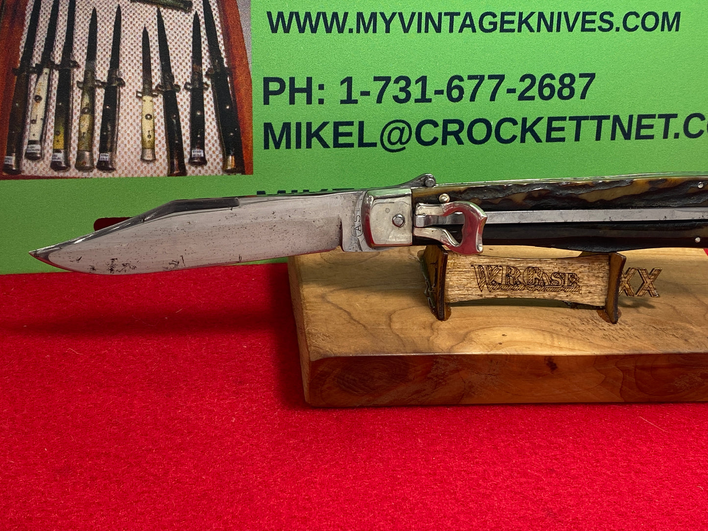 CASE TESTED XX 1920-39 ORIGINAL SWITCHBLADE 5171 L LEVER AUTOMATIC LARGE VINTAGE AMERICAN AUTOMATIC KNIFE STAG HANDLES