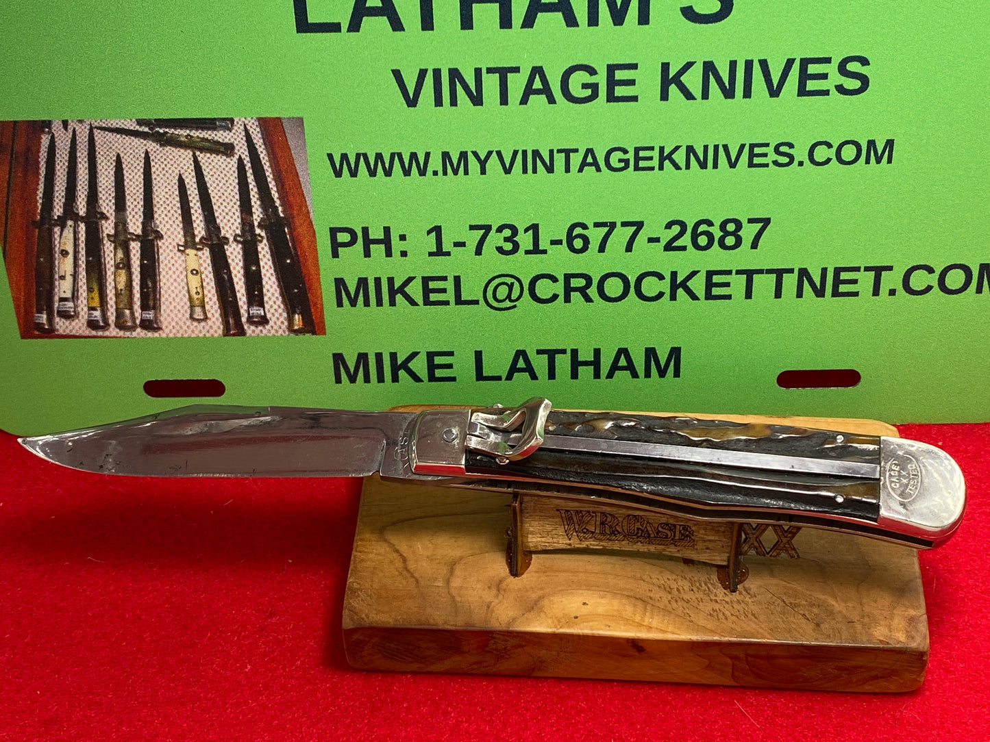 CASE TESTED XX 1920-39 ORIGINAL SWITCHBLADE 5171 L LEVER AUTOMATIC LARGE VINTAGE AMERICAN AUTOMATIC KNIFE STAG HANDLES