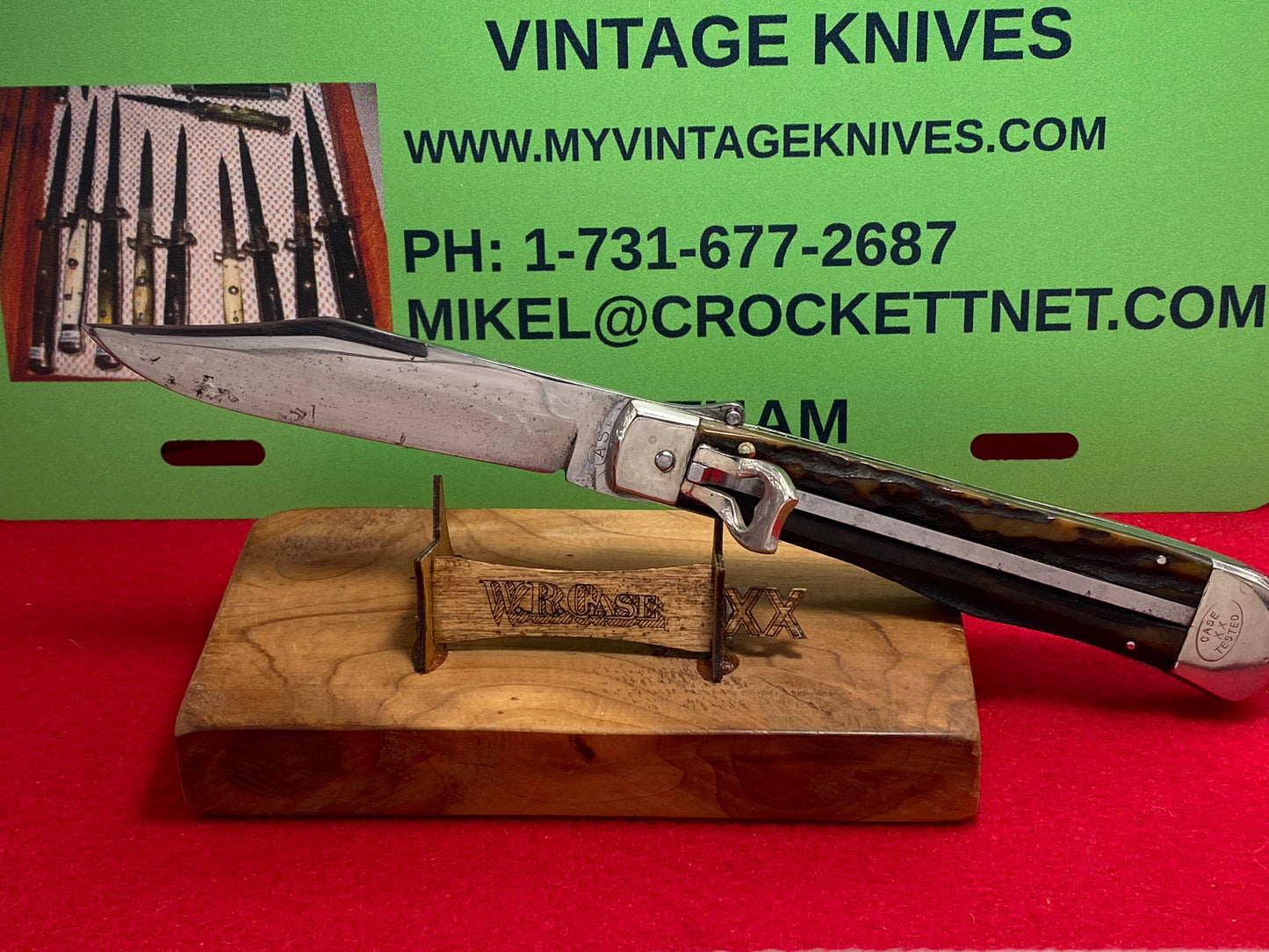 CASE TESTED XX 1920-39 ORIGINAL SWITCHBLADE 5171 L LEVER AUTOMATIC LARGE VINTAGE AMERICAN AUTOMATIC KNIFE STAG HANDLES