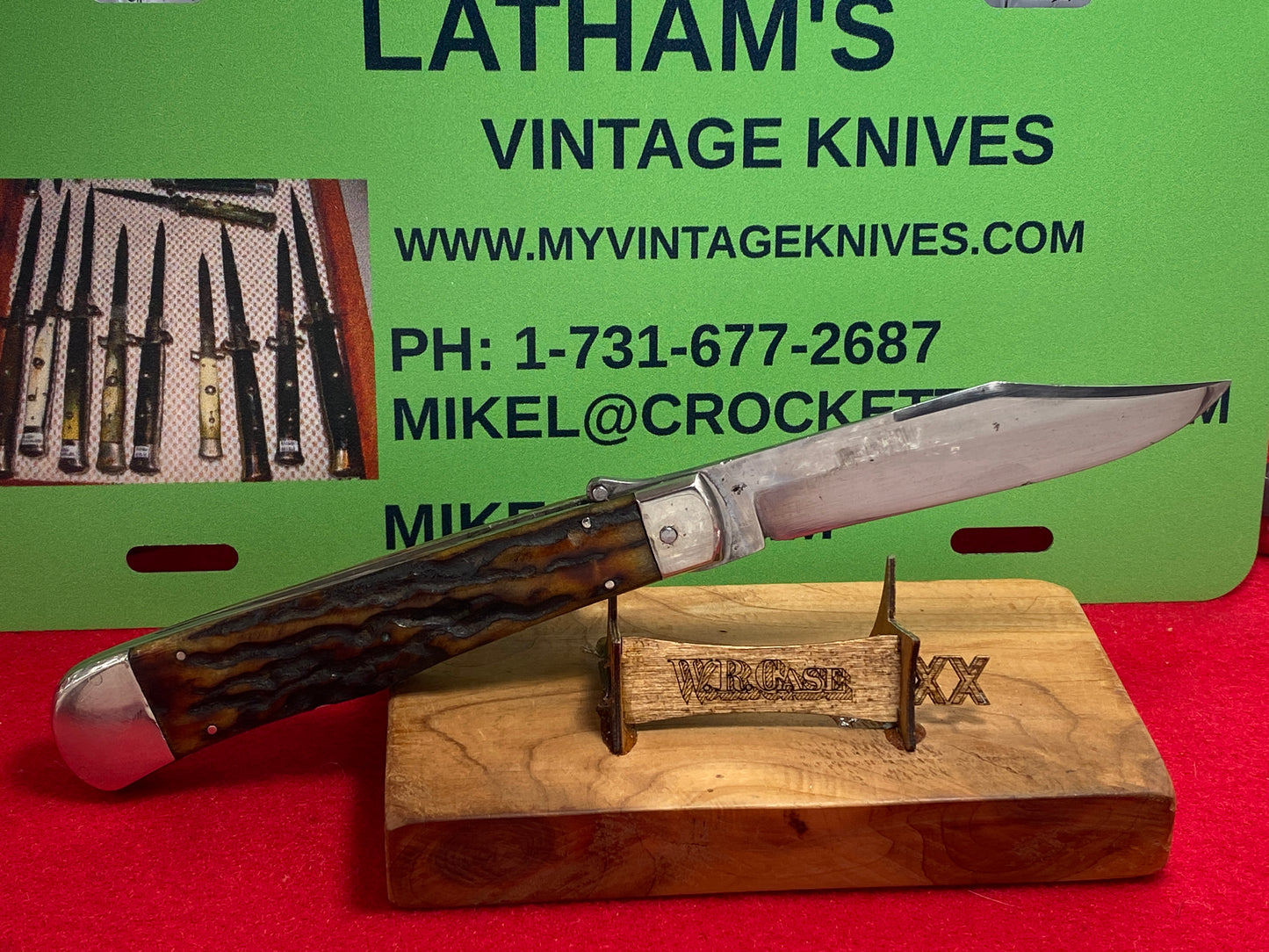 CASE TESTED XX 1920-39 ORIGINAL SWITCHBLADE 5171 L LEVER AUTOMATIC LARGE VINTAGE AMERICAN AUTOMATIC KNIFE STAG HANDLES