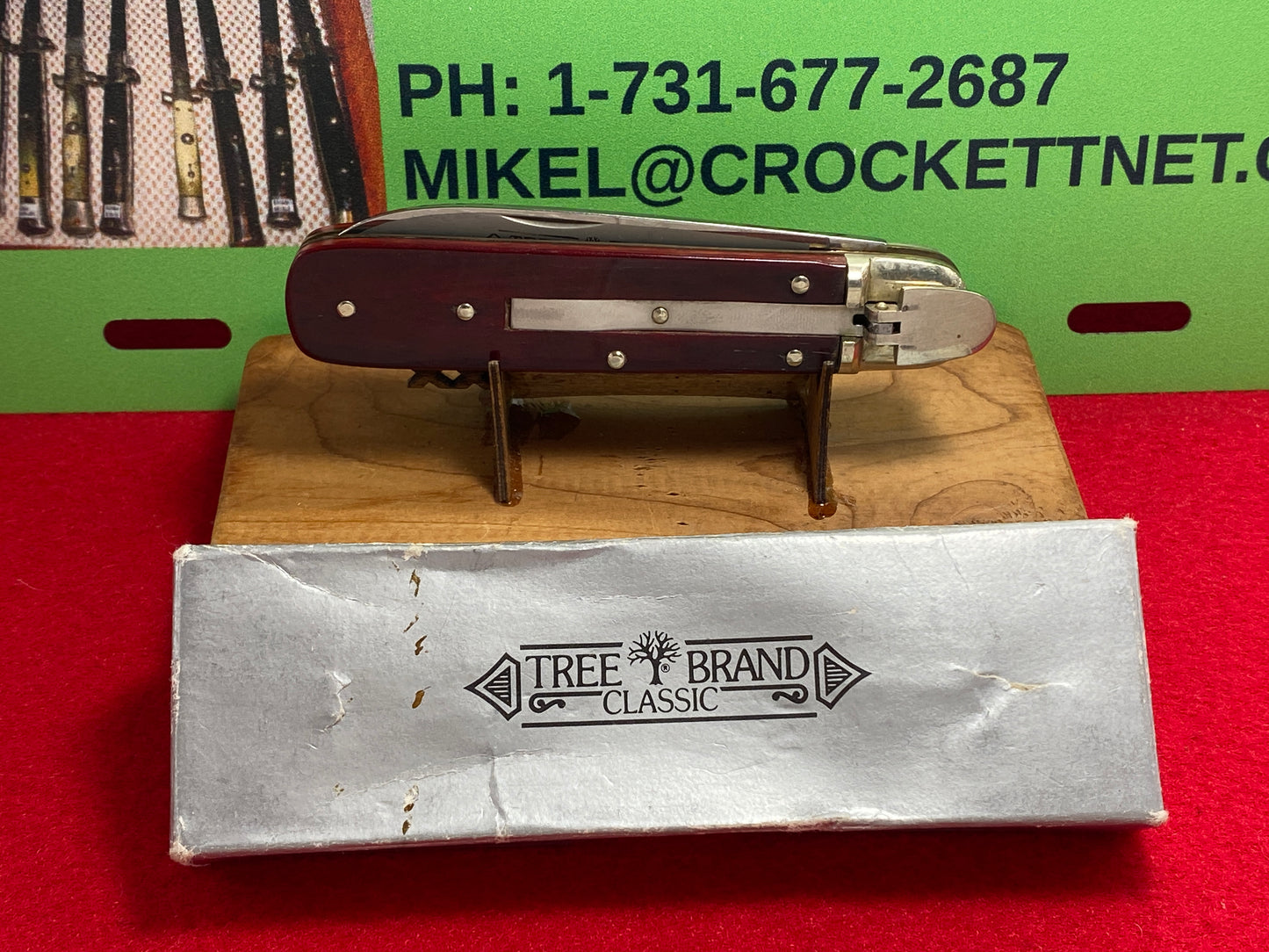 BOKER SOLINGEN GERMANY 1970-79 LEVER AUTOMATIC TREE BRAND CLASSIC 712 GERMAN AUTOMATIC KNIFE DARK RED BONE HANDLES