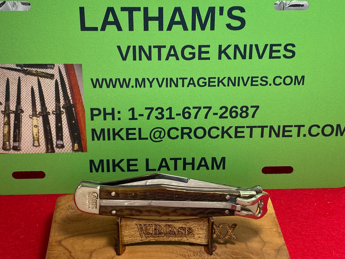 CASE TESTED XX 1920-39 SMALL LEVER AUTOMATIC 6161 L VINTAGE AMERICAN AUTOMATIC KNIFE GREEN BONE HANDLES