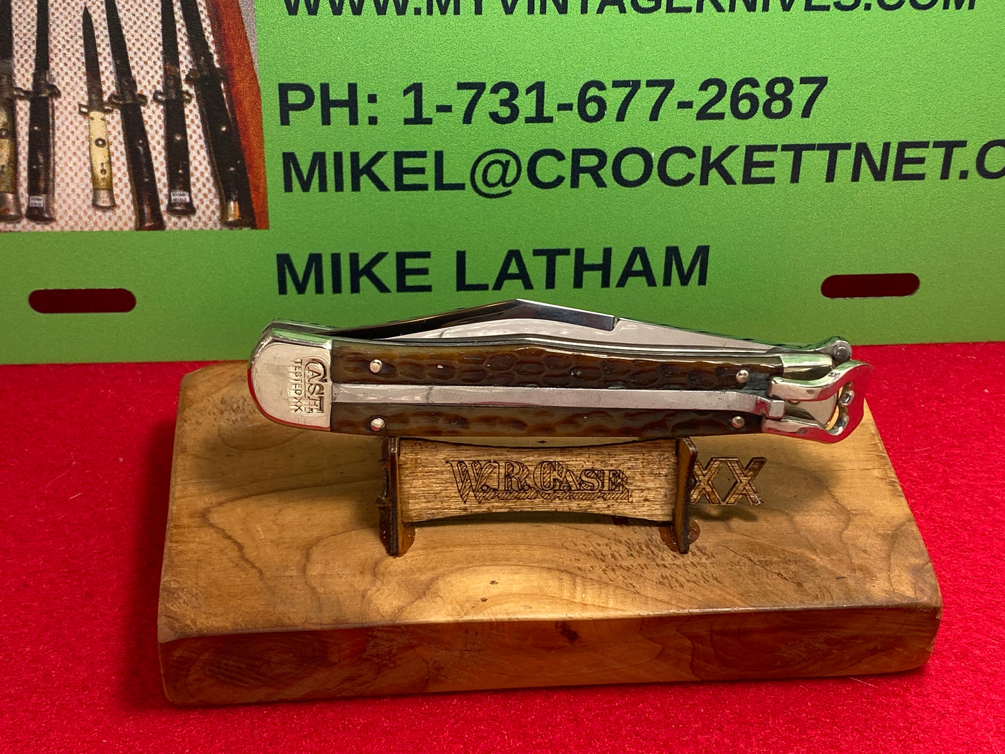 CASE TESTED XX 1920-39 SMALL LEVER AUTOMATIC 6161 L VINTAGE AMERICAN AUTOMATIC KNIFE GREEN BONE HANDLES