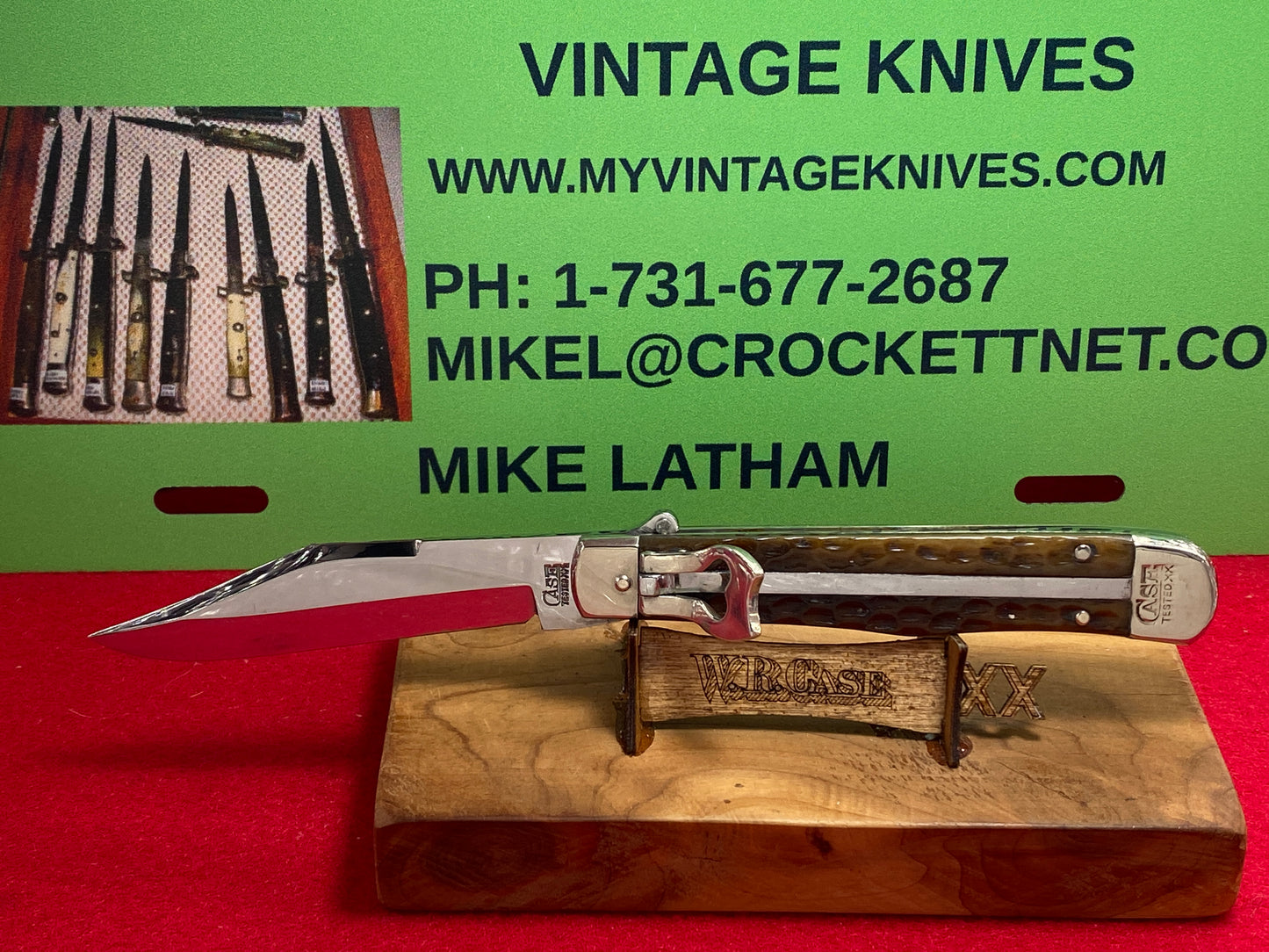 CASE TESTED XX 1920-39 SMALL LEVER AUTOMATIC 6161 L VINTAGE AMERICAN AUTOMATIC KNIFE GREEN BONE HANDLES