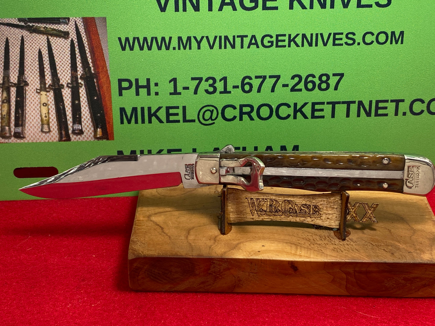 CASE TESTED XX 1920-39 SMALL LEVER AUTOMATIC 6161 L VINTAGE AMERICAN AUTOMATIC KNIFE GREEN BONE HANDLES