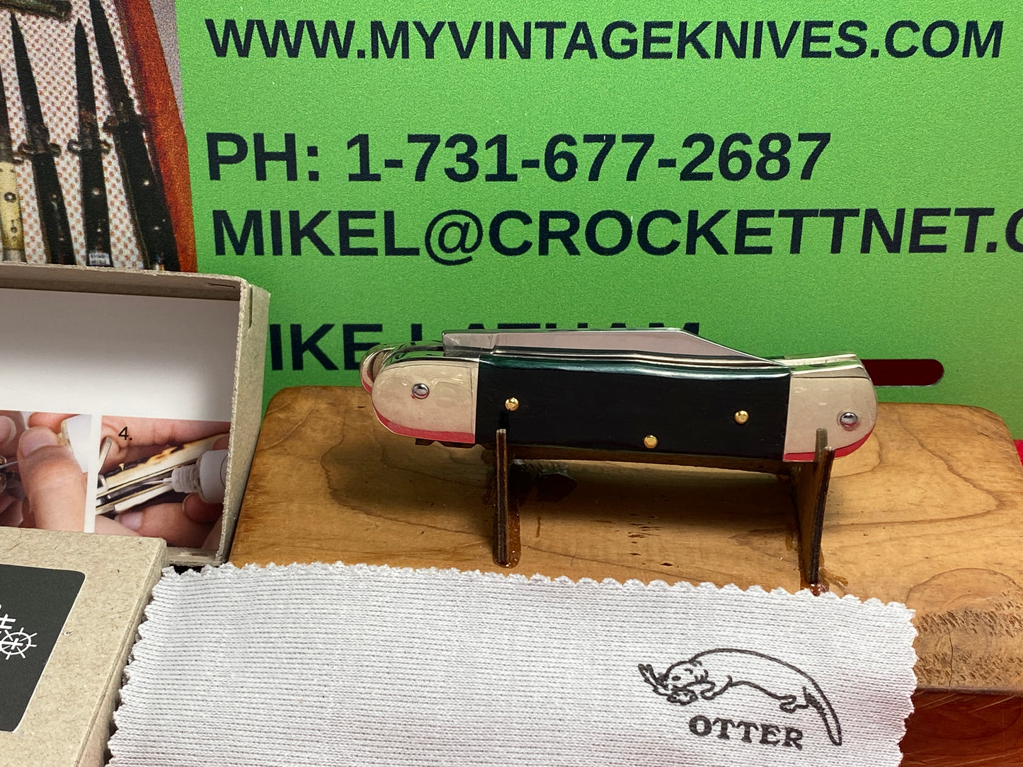 HUBERTUS/OTTER SOLINGEN GERMANY 2024 LEVER AUTOMATIC LIMITED EDITION 8 CM GERMAN AUTOMATIC KNIFE SMOOTH GREEN BONE HANDLES