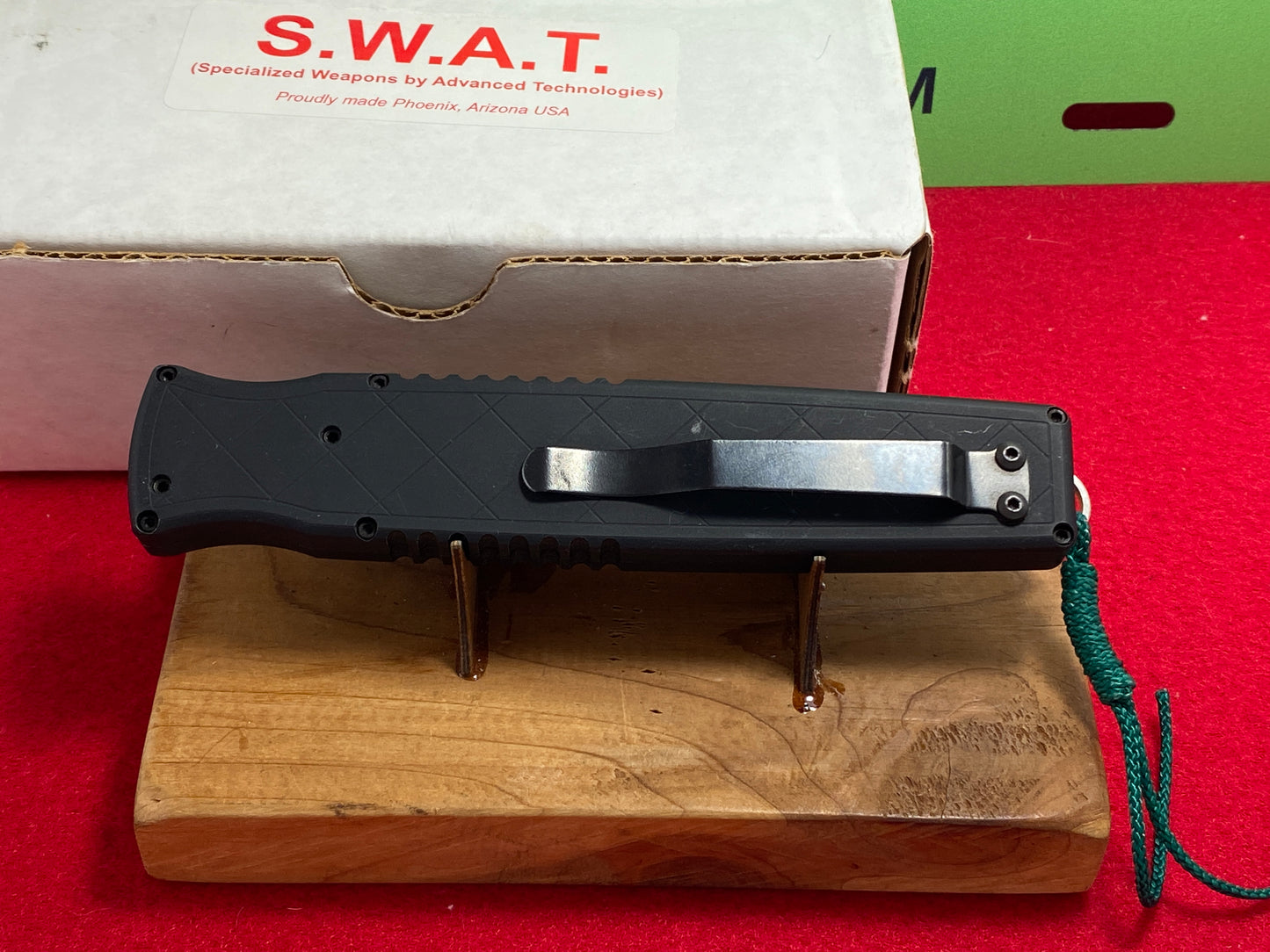 S.W.A.T. USA 1999-2005 OTF CENTURION ATS 34 TACTICAL AUTOMATIC KNIFE BLACK METAL HANDLES