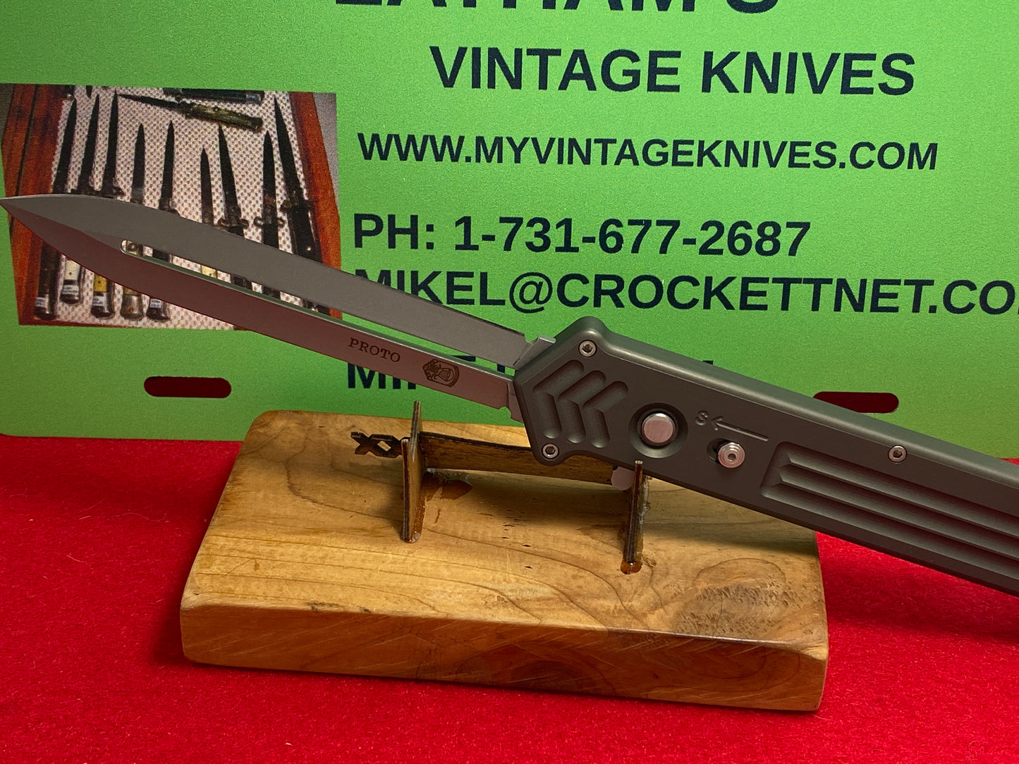 DALTON, ROB USA 1999-2005 CUSTOM AUTOMATIC OTF CUPID PROTO TACTICAL AUTOMATIC KNIFE GRAY METAL HANDLES