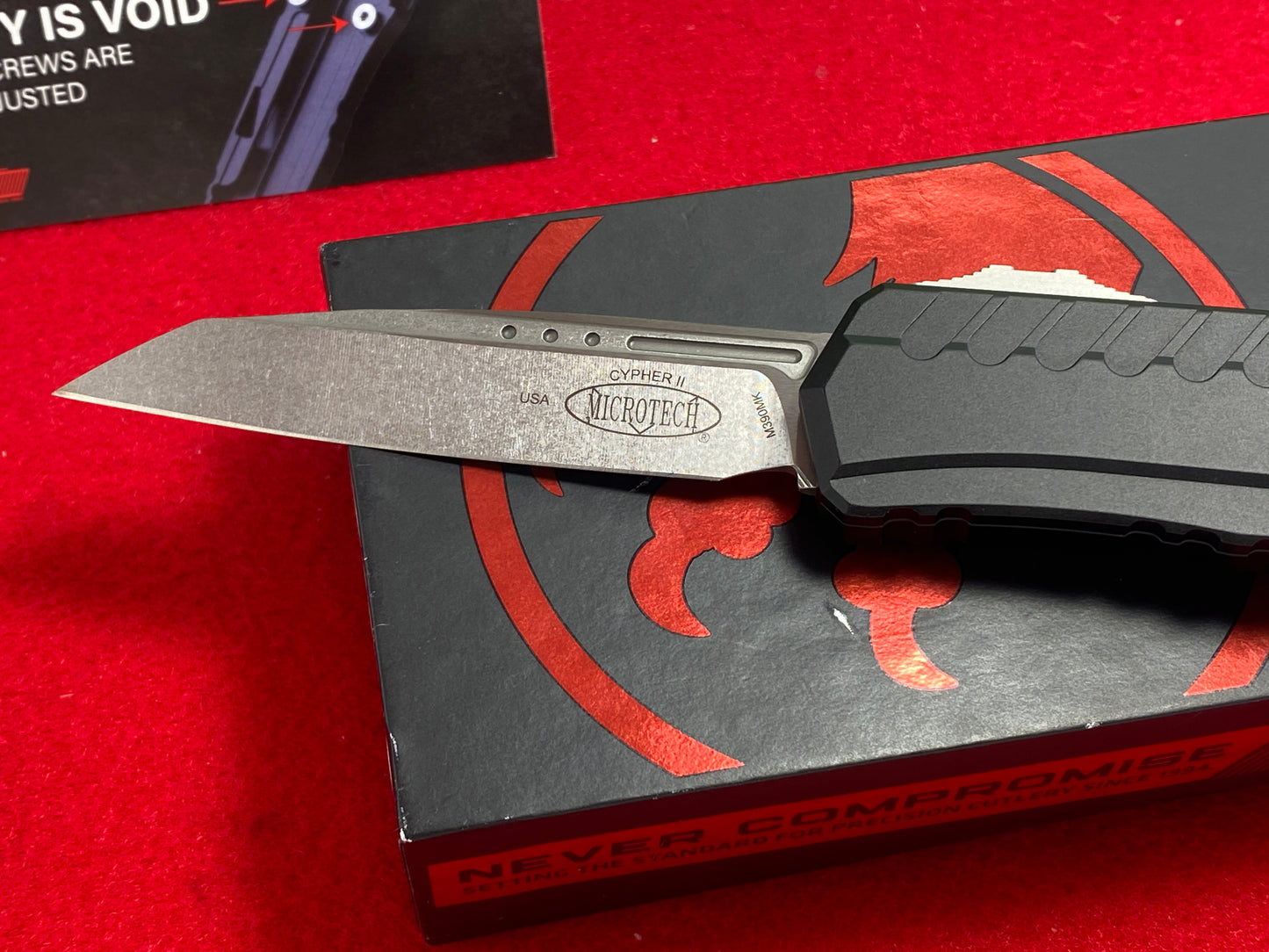 MICROTECH USA 06/2024 CYPHER II S/E OTF 1241-10 TACTICAL AUTOMATIC KNIFE BLACK METAL HANDLES