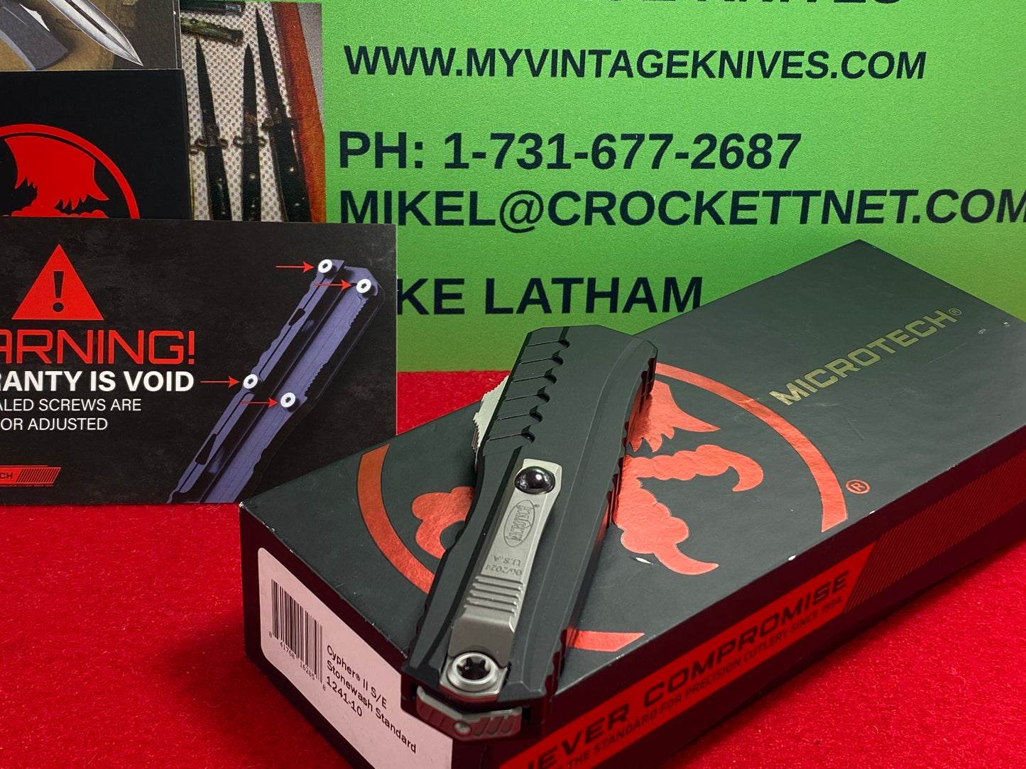 MICROTECH USA 06/2024 CYPHER II S/E OTF 1241-10 TACTICAL AUTOMATIC KNIFE BLACK METAL HANDLES