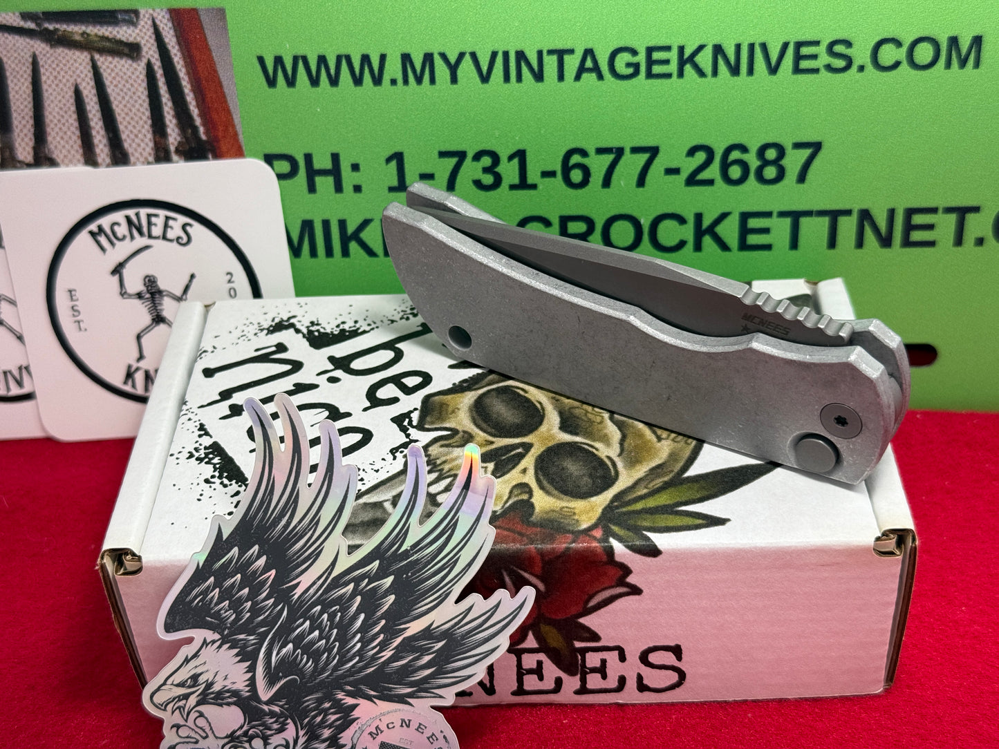 McNEES CUSTOM AUTOMATIC 11/2024 AUTOMAC MCN PM MAC 2 ATOMIC TACTICAL AUTOMATIC KNIFE ALUMINUM ATOMIC HANDLES