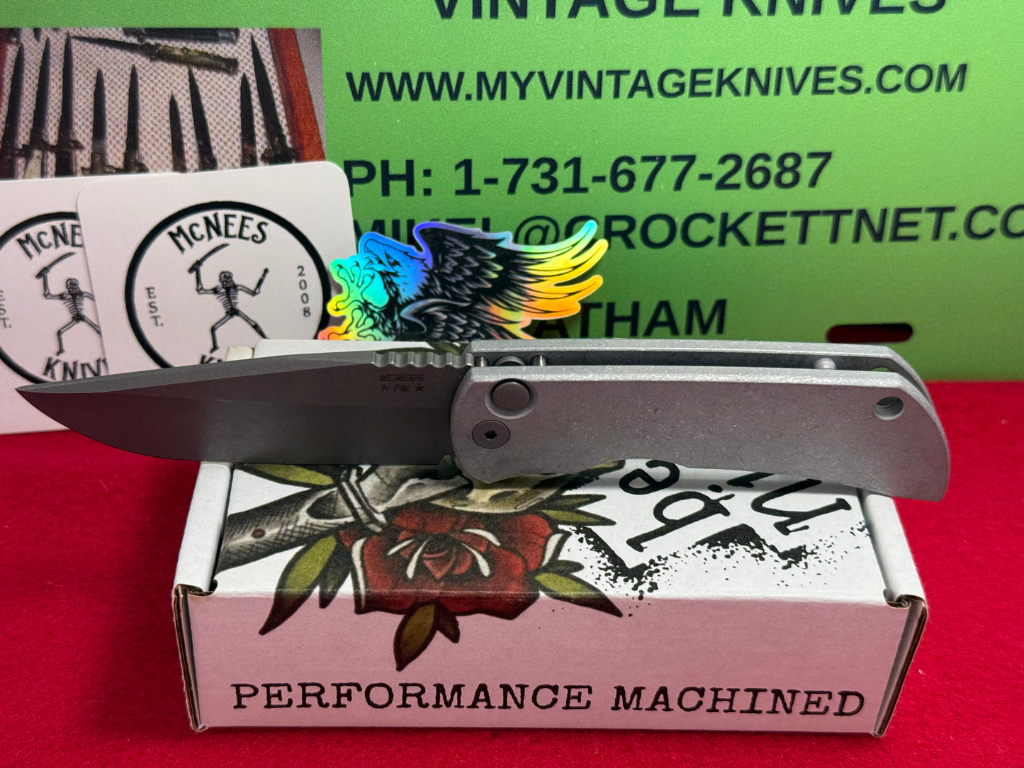 McNEES CUSTOM AUTOMATIC 11/2024 AUTOMAC MCN PM MAC 2 ATOMIC TACTICAL AUTOMATIC KNIFE ALUMINUM ATOMIC HANDLES