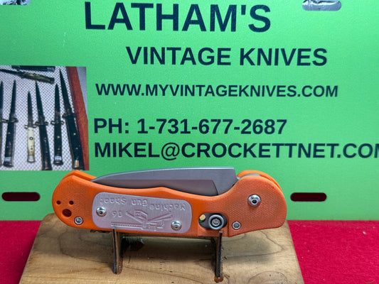 DALTON, ROB CUSTOM AUTOMATIC 2006 MACHINE GUN SHOOT TACTICAL AUTOMATIC KNIFE ORANGE G-10 HANDLES