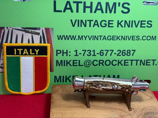 MANIAGO ITALY 2023 PICK LOCK STILETTO 18 CM ITALIAN AUTOMATIC KNIFE STAG HANDLES