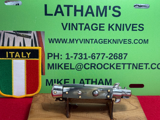 MANIAGO ITALY 2023 PICK LOCK STILETTO 18 CM ITALIAN AUTOMATIC KNIFE BUFFALO HORN HANDLES