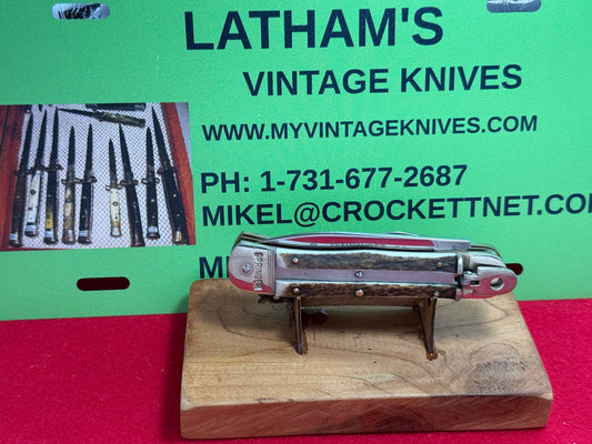 HUBERTUS SOLINGEN GERMANY 2009-2010 PFADFINDER SCOUTING 100 JAHRE BOY SCOUT EDITION SPRINGER GERMAN AUTOMATIC KNIFE STAG HANDLES