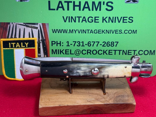ROSTFREI ITALIAN 1955-60 PICK LOCK STILETTO 38 CM ITALIAN AUTOMATIC KNIFE BRAZILIAN HORN HANDLES