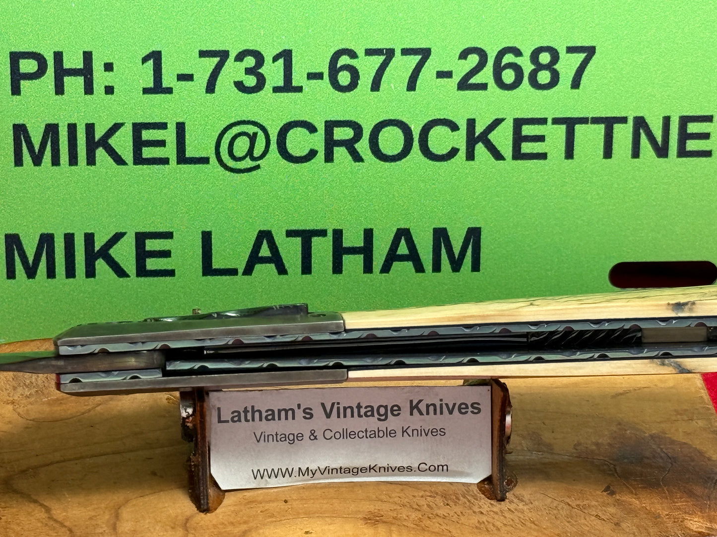 RICHTER, JOHN (J.C.R.) CUSTOM AUTOMATIC KNIVES 2005-2010 HUNTER CUSTOM AUTOMATIC KNIFE MAMOTH IVORY HANDLES