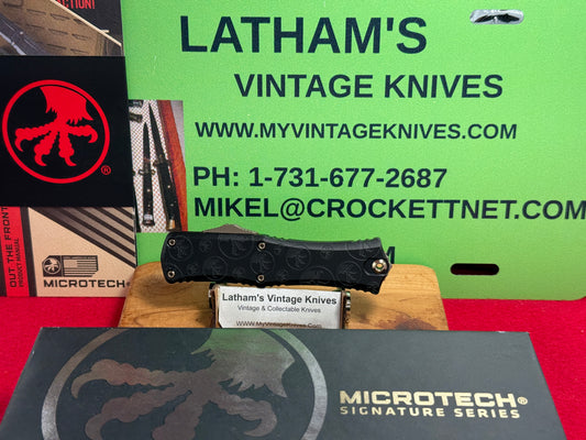 MICROTECH OTF 06/2024 30TH YR ANNIV. HERA II MINI BAYONET SIGNATURE SERIES CLAW BURST DEEP ENGRAVED DAMASCUS 170 1M-16 CBS TACTICAL AUTOMATIC KNIFE