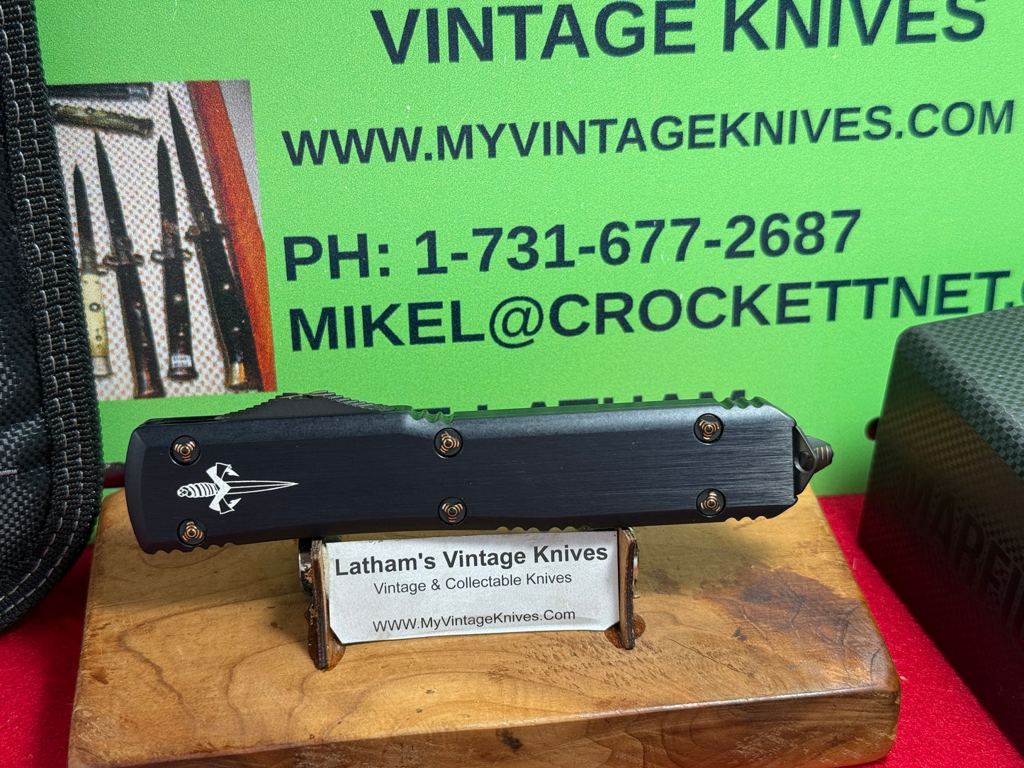 MICROTECH CUSTOM MARFIONE ULTRATECH HELLHOUND 03/2019 TANTO M390 MIRROR POLISHED BLADE TACTICAL AUTOMATIC KNIFE COPPER RINGED HARDWARE