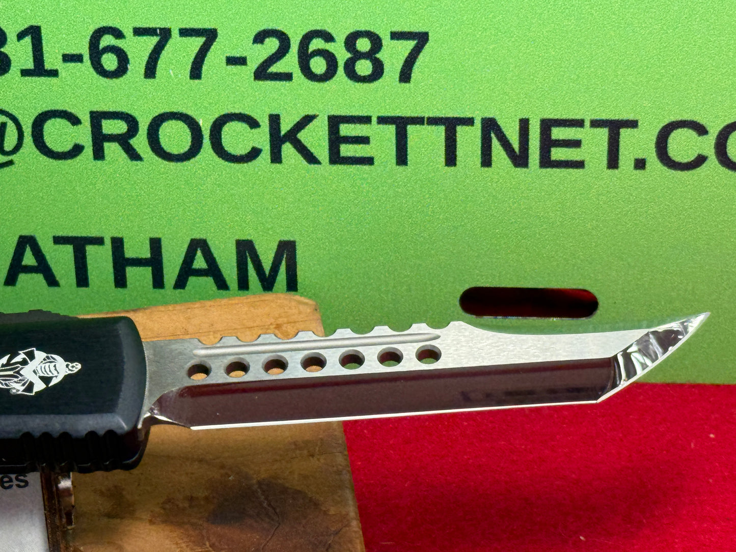 MICROTECH CUSTOM MARFIONE ULTRATECH HELLHOUND 03/2019 TANTO M390 MIRROR POLISHED BLADE TACTICAL AUTOMATIC KNIFE COPPER RINGED HARDWARE